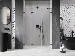 Mexen Lunar-F porte de douche pliante gauche 135 cm, transparent, gris canon brossé - 836S-135-050-66-00-L
