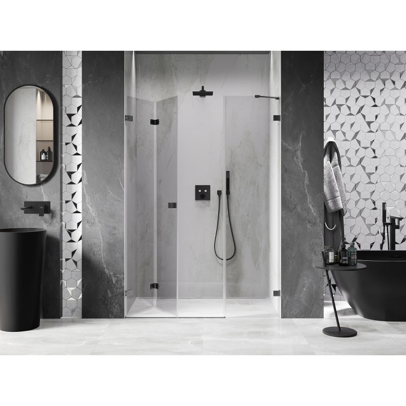 Mexen Lunar-F porte de douche pliantes gauche 140 cm, transparent, gris canon brossé - 836S-140-050-66-00-L
