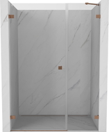 Mexen Lunar-B porte de douche pivotante gauche 145 cm, transparent, cuivre brossé - 832S-145-050-65-00-L