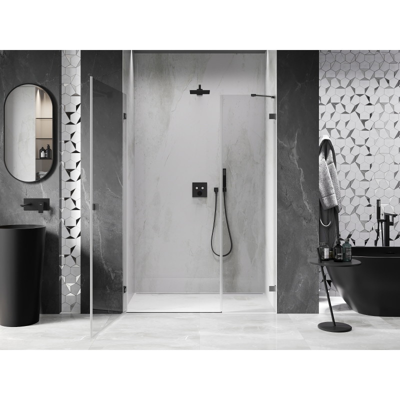 Mexen Lunar-B porte de douche pivotante gauche 110 cm, transparent, gris canon brossé - 832S-110-050-66-00-L