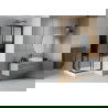 Mexen Rio cabine de douche carrée 80 x 80 cm, bandes, noire + bac Rio, blanc - 860-080-080-70-20-4510