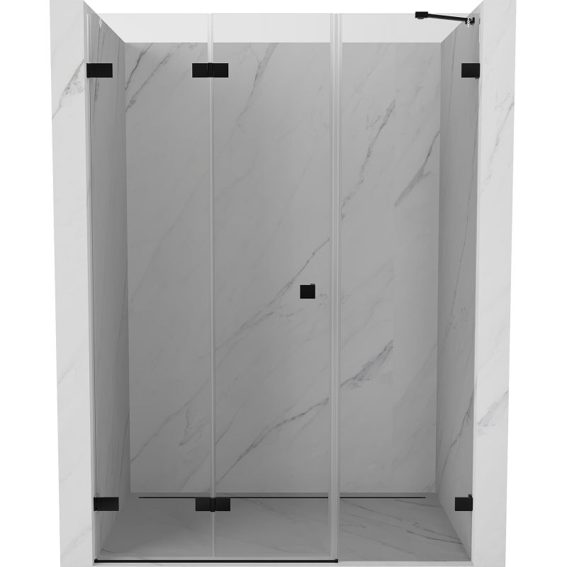 Porte de douche pliante gauche Mexen Lunar-F 135 cm, transparent, noir - 836S-135-050-70-00-L