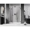 Porte de douche pliante gauche Mexen Lunar-F 135 cm, transparent, noir - 836S-135-050-70-00-L