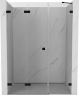 Mexen Lunar-F porte de douche pliante gauche 140 cm, transparent, noir - 836S-140-050-70-00-L