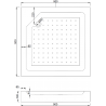 Mexen Rio cabine de douche carrée 90 x 90 cm, bandes, noire + bac Rio, blanc - 860-090-090-70-20-4510
