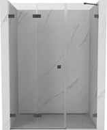 Mexen Lunar-F porte de douche pliantes gauche 130 cm, transparent, gun metal - 836S-130-050-95-00-L