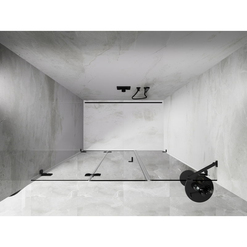 Mexen Lunar-F porte de douche pliantes gauche 135 cm, transparent, gun metal - 836S-135-050-95-00-L
