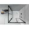 Mexen Rio cabine de douche carrée 90 x 90 cm, givrée, noire + receveur, blanc - 860-090-090-70-30-4510