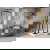 Cabine de douche carrée Mexen Rio 90 x 90 cm, givrée, noire + receveur Rio, blanc - 860-090-090-70-30-4510