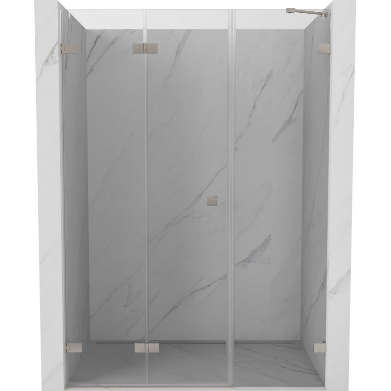 Mexen Lunar-F porte de douche pliante gauche 130 cm, transparent, nickel brossé - 836S-130-050-97-00-L