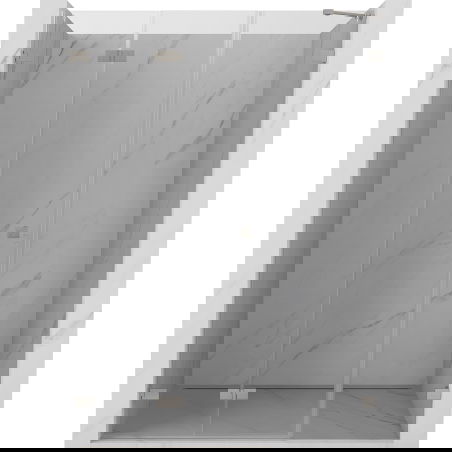 Mexen Lunar-F porte de douche pliante gauche 130 cm, transparent, nickel brossé - 836S-130-050-97-00-L