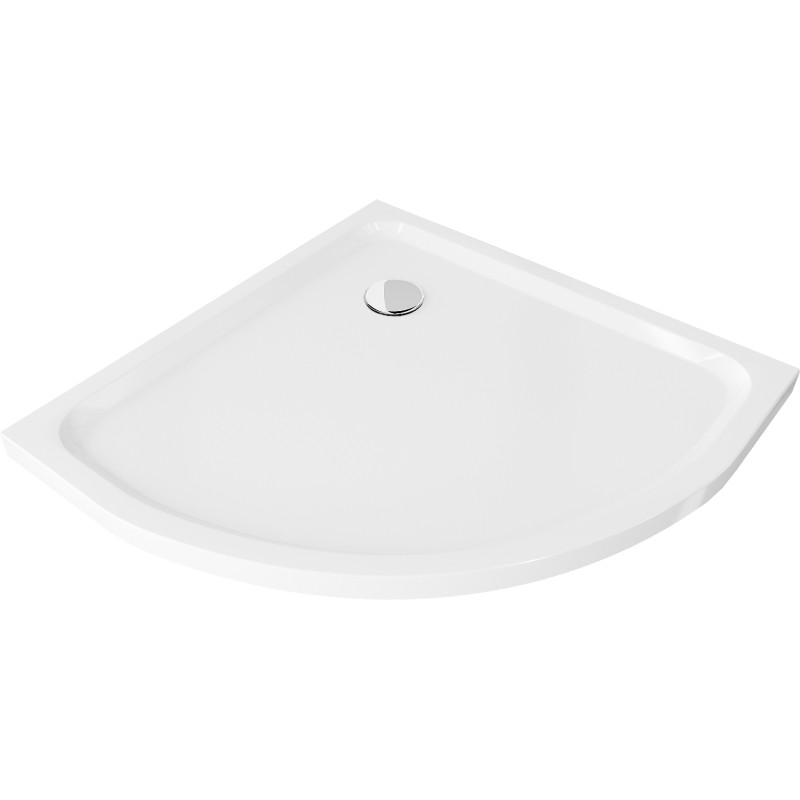Mexen Flat receveur de douche demi-rond slim 100 x 100 cm, blanc, siphon chromé - 41101010