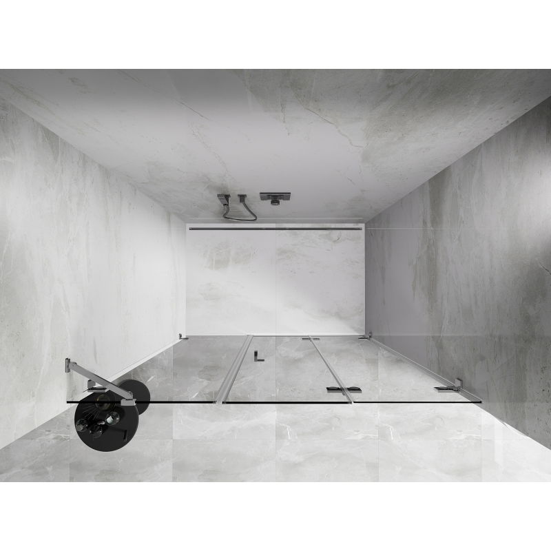Mexen Lunar-F portes de douche pliables droites 150 cm, transparent, chrome - 836S-150-050-01-00-P