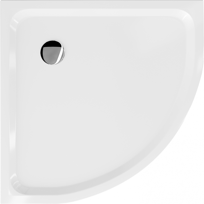 Mexen Flat receveur de douche demi-circulaire slim 100 x 100 cm, blanc, siphon chromé - 41101010