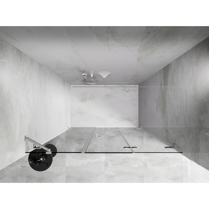 Mexen Lunar-F porte de douche pliante droite 125 cm, transparent, blanc - 836S-125-050-20-00-P