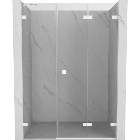 Mexen Lunar-F porte de douche pliante droite 145 cm, transparentes, blanches - 836S-145-050-20-00-P