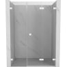 Mexen Lunar-F porte de douche pliante droite 145 cm, transparentes, blanches - 836S-145-050-20-00-P
