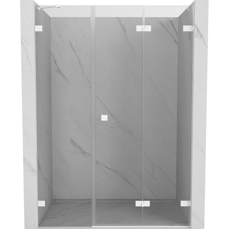 Mexen Lunar-F porte de douche pliantes à droite 150 cm, transparent, blanc - 836S-150-050-20-00-P