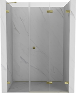 Mexen Lunar-F porte de douche pliable droite 125 cm, transparent, doré - 836S-125-050-50-00-P