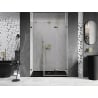 Mexen Lunar-F portes de douche pliantes droites 130 cm, transparentes, dorées - 836S-130-050-50-00-P