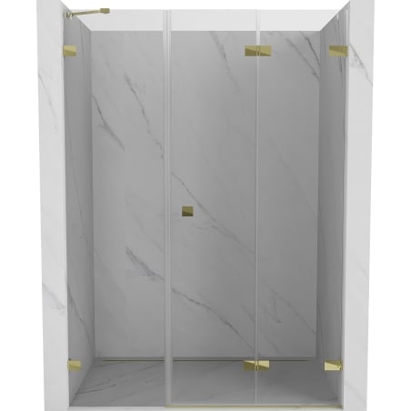 Mexen Lunar-F portes de douche pliantes droites 130 cm, transparentes, dorées - 836S-130-050-50-00-P