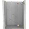 Mexen Lunar-F portes de douche pliantes droites 130 cm, transparentes, dorées - 836S-130-050-50-00-P