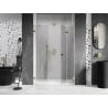 Mexen Lunar-F portes de douche pliantes droites 130 cm, transparentes, dorées - 836S-130-050-50-00-P