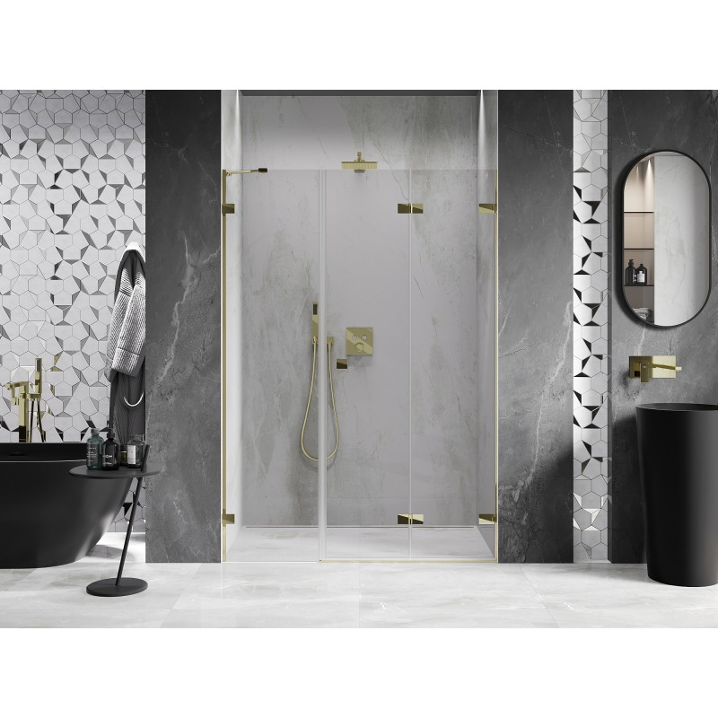 Mexen Lunar-F porte de douche pliantes droites 135 cm, transparent, doré - 836S-135-050-50-00-P