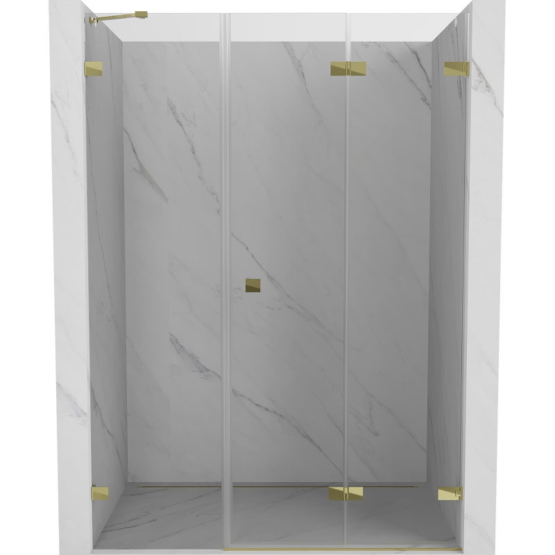 Mexen Lunar-F porte de douche pliante droite 145 cm, transparent, doré - 836S-145-050-50-00-P