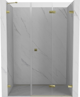 Mexen Lunar-F porte de douche pliantes droite 145 cm, transparentes, dorées - 836S-145-050-50-00-P