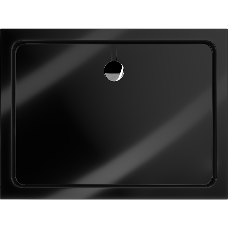 Mexen Flat receveur de douche rectangulaire slim 90 x 80 cm, noir, siphon chromé - 40708090