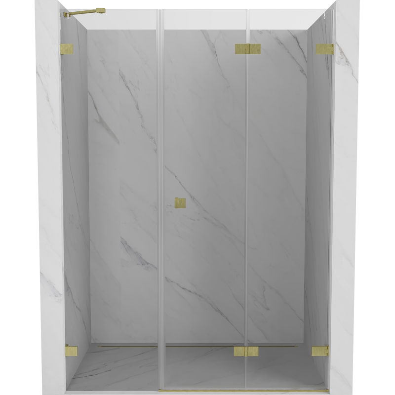 Mexen Lunar-F portes de douche pliantes droite 135 cm, transparent, or brossé - 836S-135-050-55-00-P