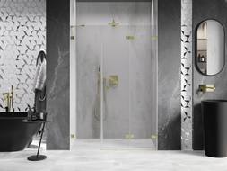 Mexen Lunar-F porte de douche pliable droite 135 cm, transparent, or brossé - 836S-135-050-55-00-P