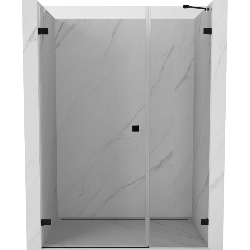 Mexen Lunar-B porte de douche pivotante gauche 140 cm, transparent, noir - 832S-140-050-70-00-L