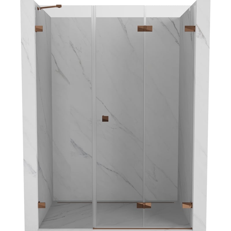 Mexen Lunar-F porte de douche pliante droite 110 cm, transparent, or rose - 836S-110-050-60-00-P