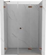 Mexen Lunar-F portes de douche pliantes droites 120 cm, transparent, or rose - 836S-120-050-60-00-P