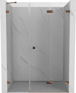 Mexen Lunar-F portes de douche pliantes droites 125 cm, transparent, or rose - 836S-125-050-60-00-P