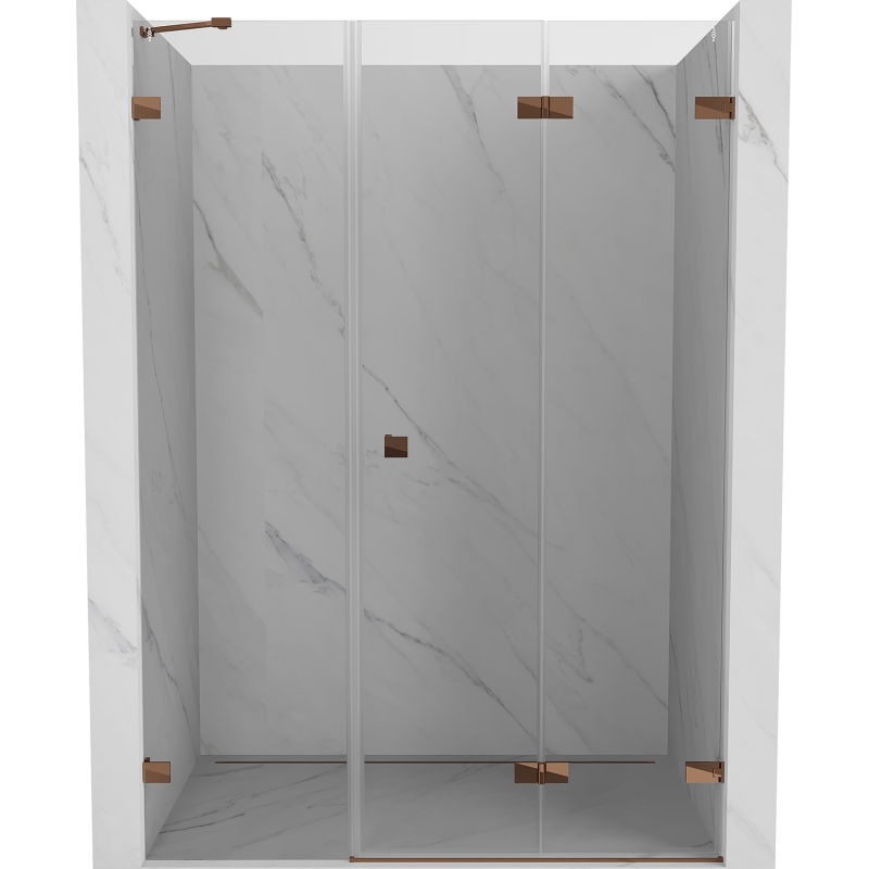 Mexen Lunar-F porte de douche pliantes à droite 135 cm, transparent, or rose - 836S-135-050-60-00-P