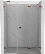 Mexen Lunar-F portes de douche pliantes à droite 140 cm, transparent, or rose - 836S-140-050-60-00-P