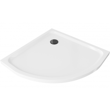 Mexen Flat receveur de douche demi-circulaire slim 100 x 100 cm, blanc, siphon noir - 41101010B