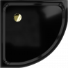 Receveur de douche Mexen Flat demi-circulaire slim 100 x 100 cm, noir, siphon doré - 41701010G