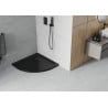 Mexen Flat receveur de douche semi-circulaire slim 100 x 100 cm, noir, siphon noir - 41701010B
