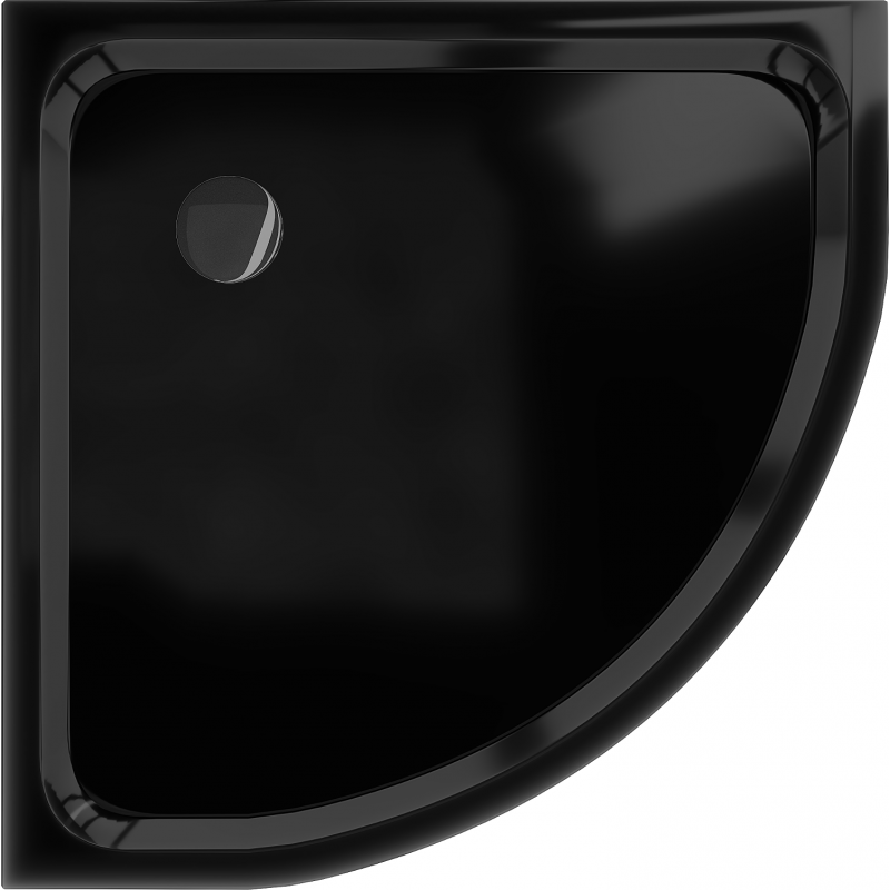 Mexen Flat receveur de douche semi-circulaire slim 100 x 100 cm, noir, siphon noir - 41701010B