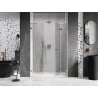 Mexen Lunar-F porte de douche pliable droite 145 cm, transparent, cuivre brossé - 836S-145-050-65-00-P