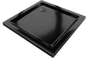 Mexen Flat receveur de douche carré slim 70 x 70 cm, Noir, siphon Noir - 40707070B