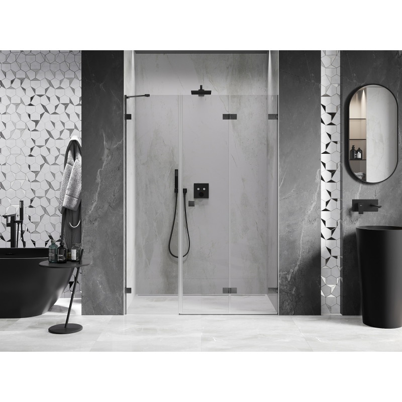 Mexen Lunar-F portes de douche pliantes droites 130 cm, transparentes, gris canon brossé - 836S-130-050-66-00-P