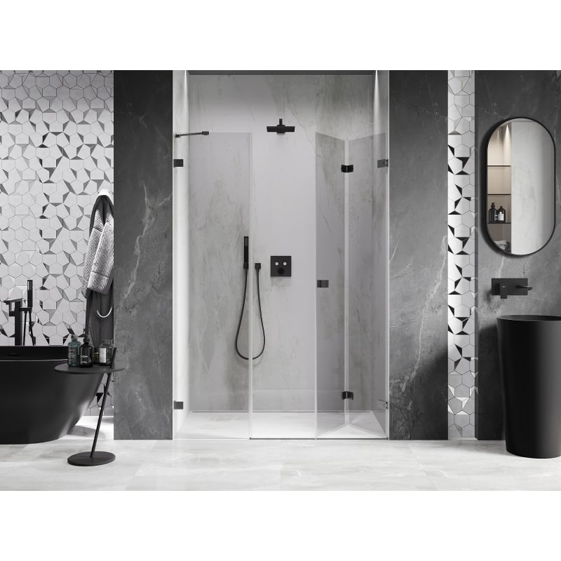 Mexen Lunar-F porte de douche pliantes droites 135 cm, transparent, gris canon brossé - 836S-135-050-66-00-P