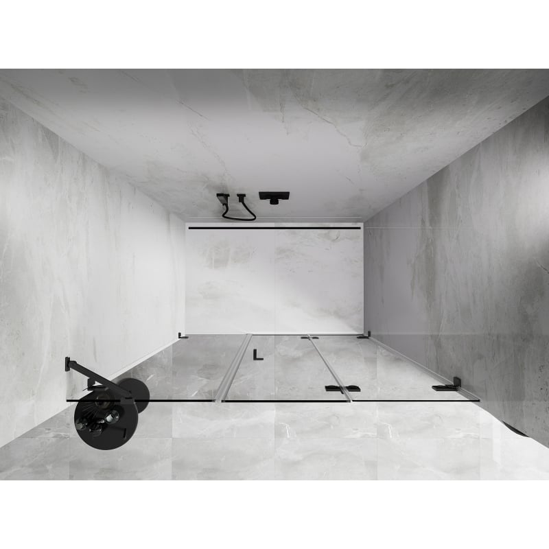 Mexen Lunar-F porte de douche pliantes droites 135 cm, transparent, gris canon brossé - 836S-135-050-66-00-P
