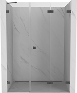 Porte de douche pliante droite Mexen Lunar-F 140 cm, transparent, gun gray brossé - 836S-140-050-66-00-P