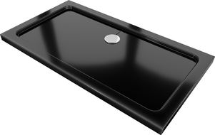 Mexen Flat receveur de douche rectangulaire slim 140 x 70 cm, Noir, siphon Chrome - 40707014